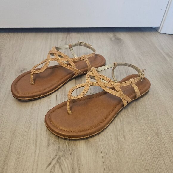 Kelly & Katie Natural Gold Paccia Sandal size 8M - Picture 1 of 7